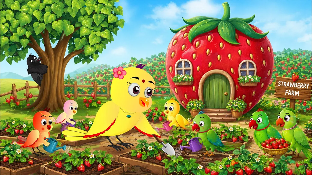 🍓 चिड़िया का Strawberry का घर 🏡✨